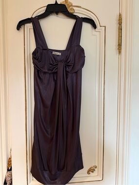 Forever 21 Deep Purple Satin Slip with Front Drape